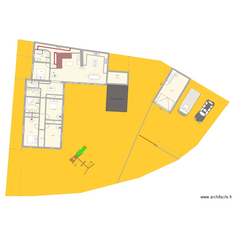 Maison La plaine limite propriété 2. Plan de 19 pièces et 195 m2