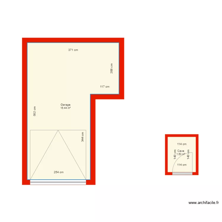 BI 4244 annexe garage et cave c&ocirc;t&eacute;. Plan de 