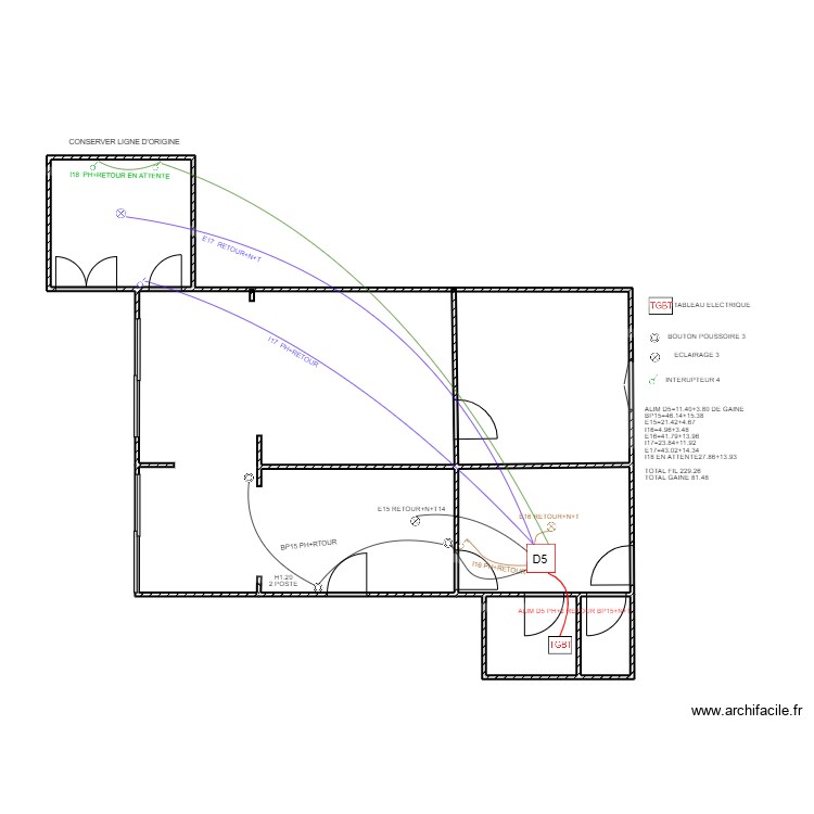  ECLAIRAGE DEPENDENCE D5. Plan de 0 pièce et 0 m2