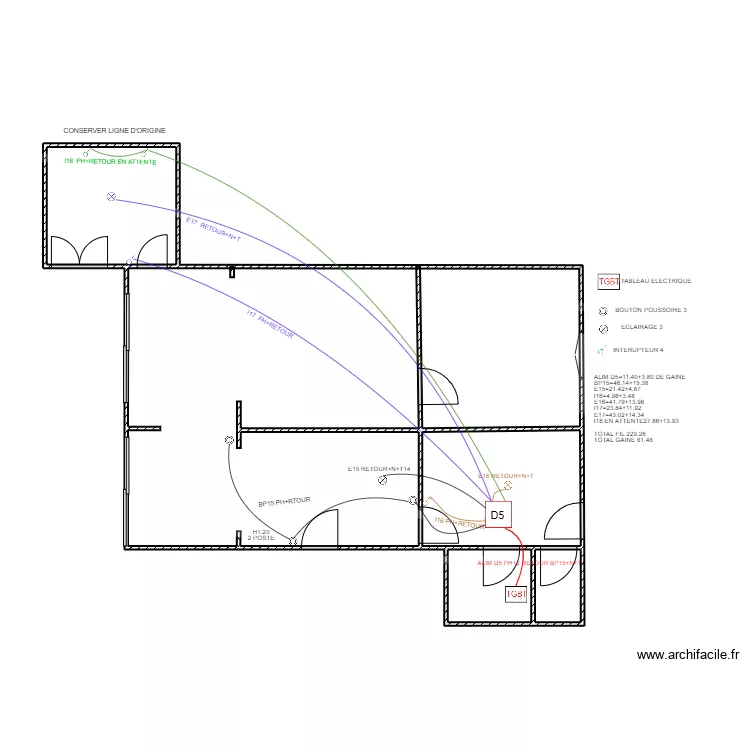  ECLAIRAGE DEPENDENCE D5. Plan de 