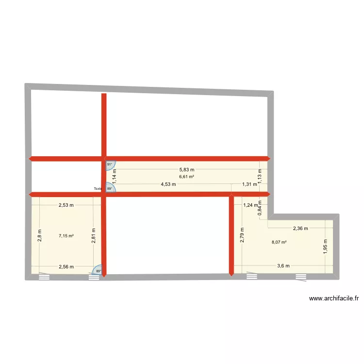Riad RDC POUTRES 2. Plan de 3 et 22 m² Riad RDC POUTRES 2. Plan de 3 et 22 m²