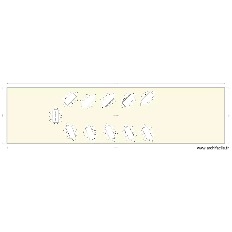 LUCY ET STEPHEN PLAN 3 - 11 TABLES EN EPIS 88 PAX . Plan de 