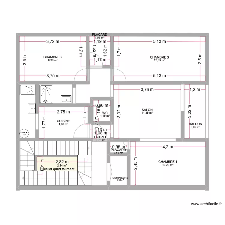 BARRE 45 COMPLET. Plan de 