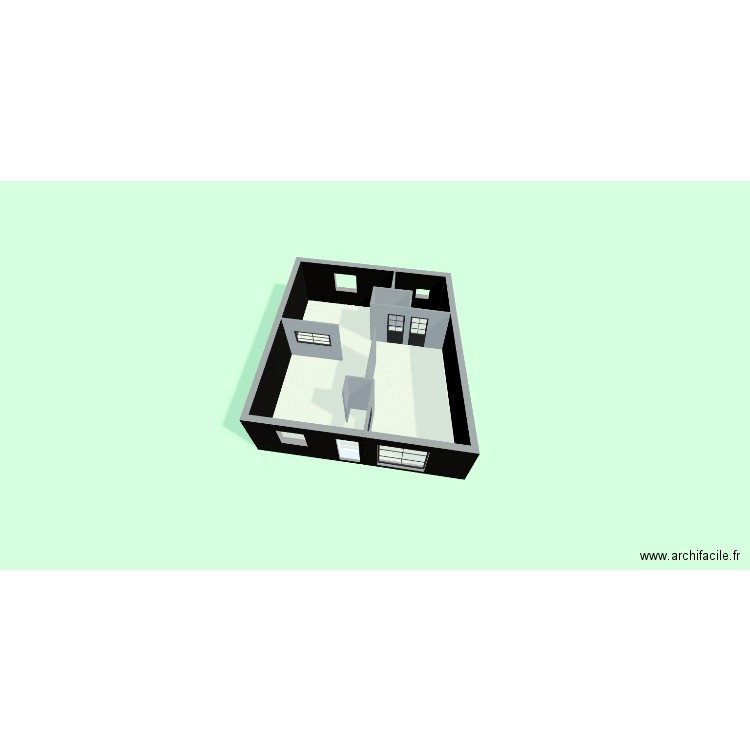 pltn rdc. Plan de 3 pièces et 51 m2