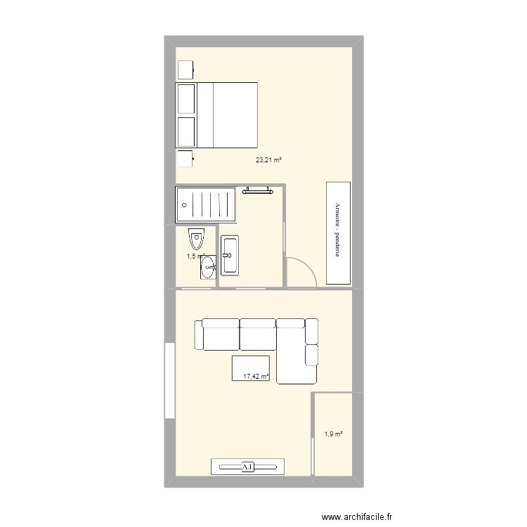 PLAN QUENTIN ET MATHILDE. Plan de 4 pièces et 44 m2
