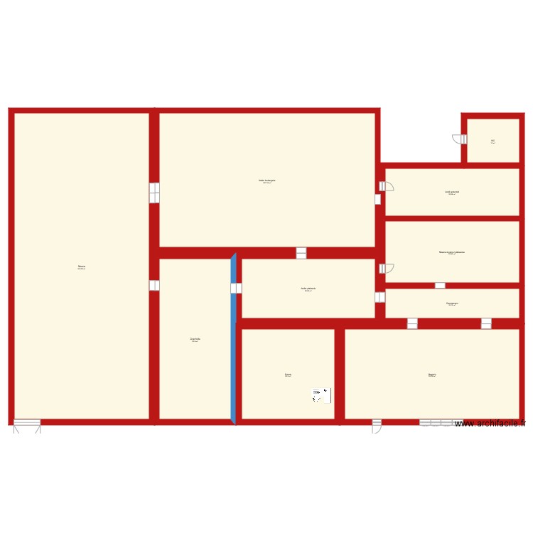 Plan intérieur boulangerie  patisserie . Plan de 0 pièce et 0 m2