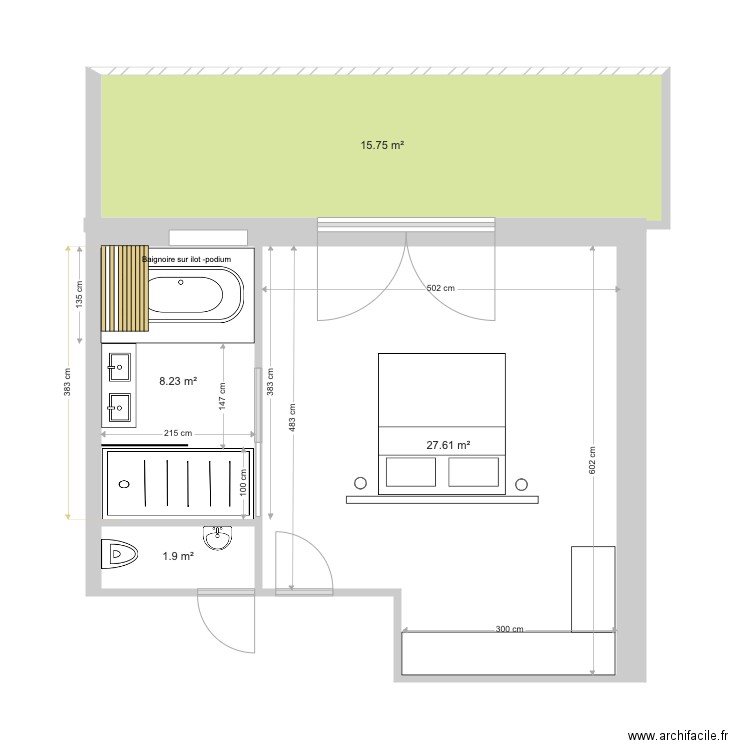 SDB PARENTALE AISSA G . Plan de 0 pièce et 0 m2