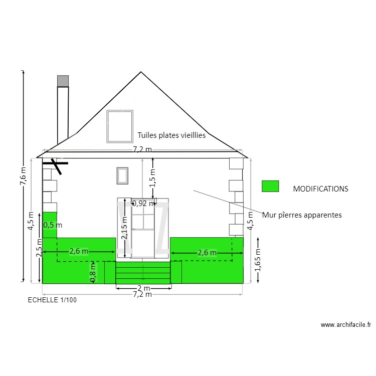 PLAN FACADE SUD. Plan de 0 pièce et 0 m2