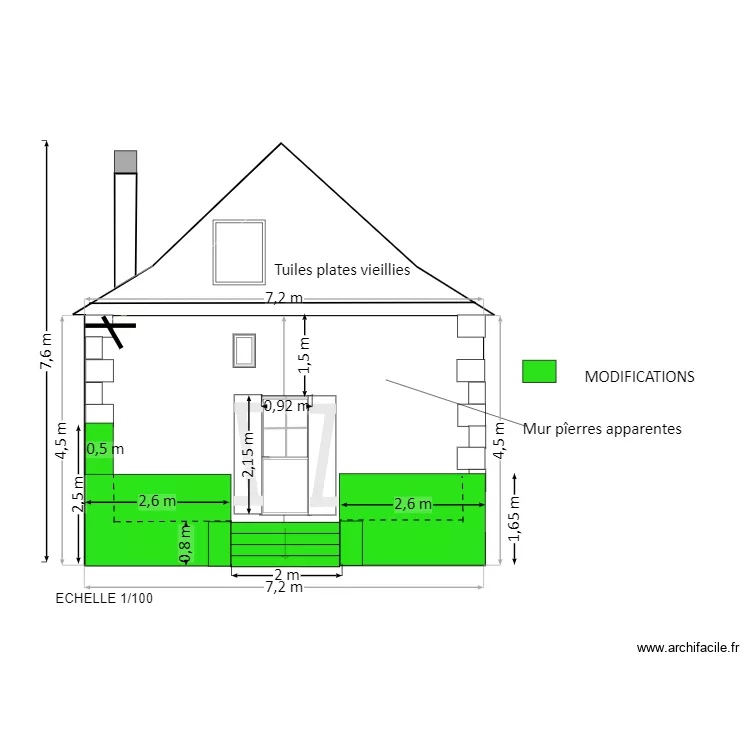PLAN FACADE SUD. Plan de 