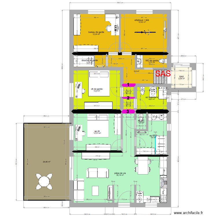    annexe terrasse. Plan de 0 pièce et 0 m2