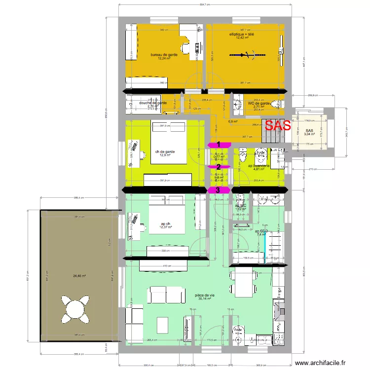    annexe terrasse. Plan de 