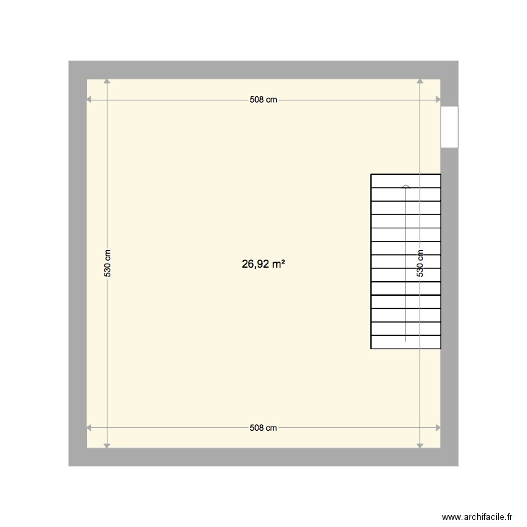 Etage chambre fontenay. Plan de 1 pièce et 27 m2