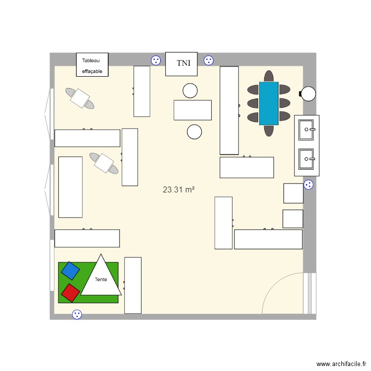 classe maternelle. Plan de 0 pièce et 0 m2