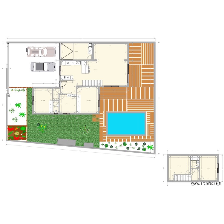 maison haillan. Plan de 10 pièces et 148 m2