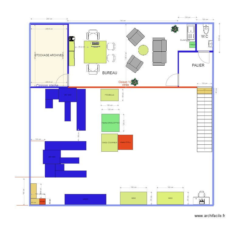 MEZZANINE. Plan de 1 pièce et 10 m2