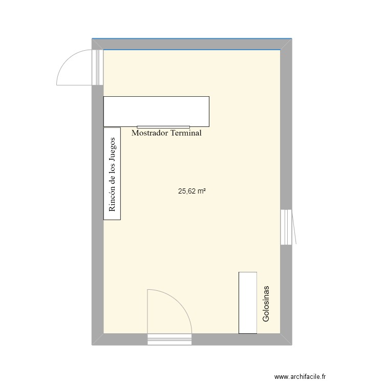 titre. Plan de 1 pièce et 26 m2