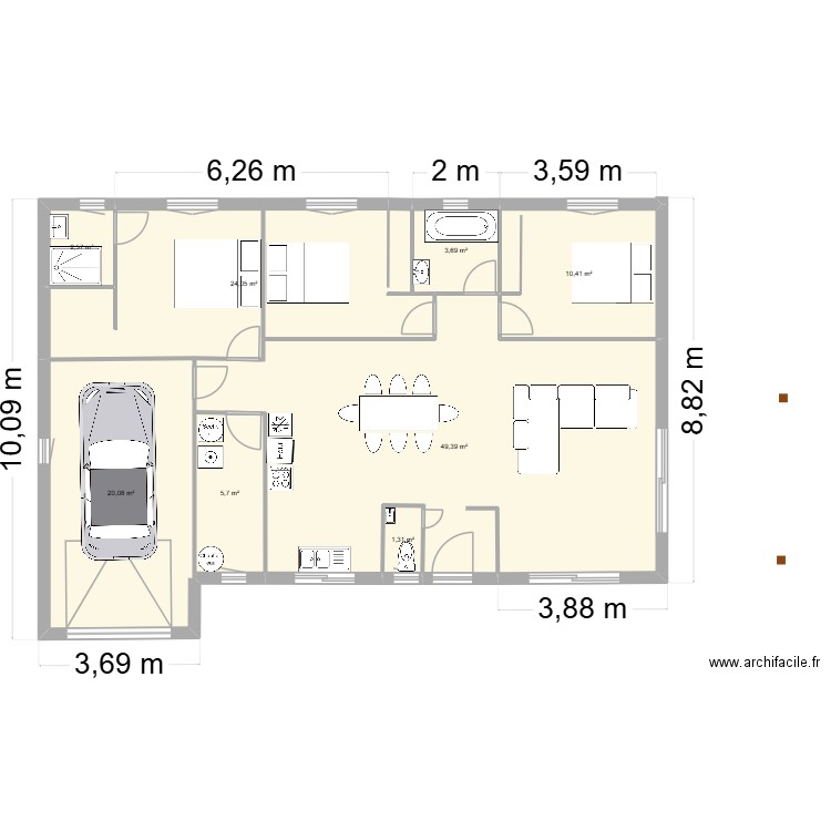 maison calou381. Plan de 7 pièces et 125 m2