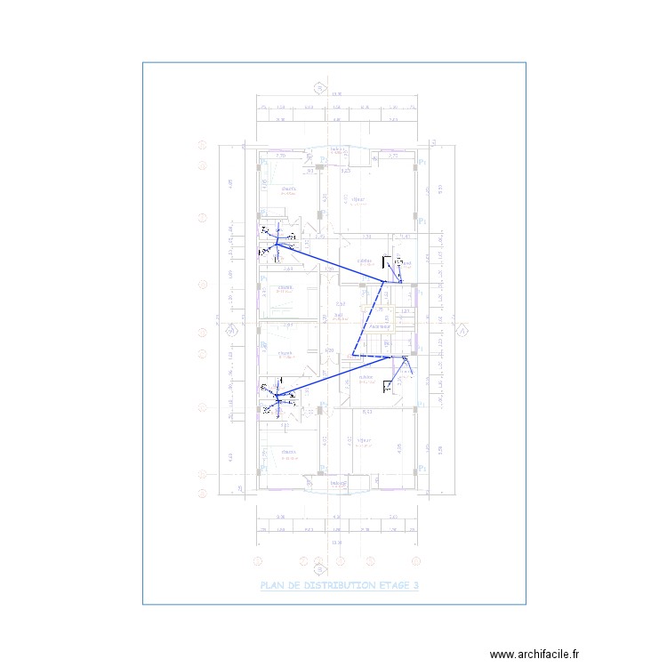 Alimentation eau froide Etage 3. Plan de 0 pièce et 0 m2