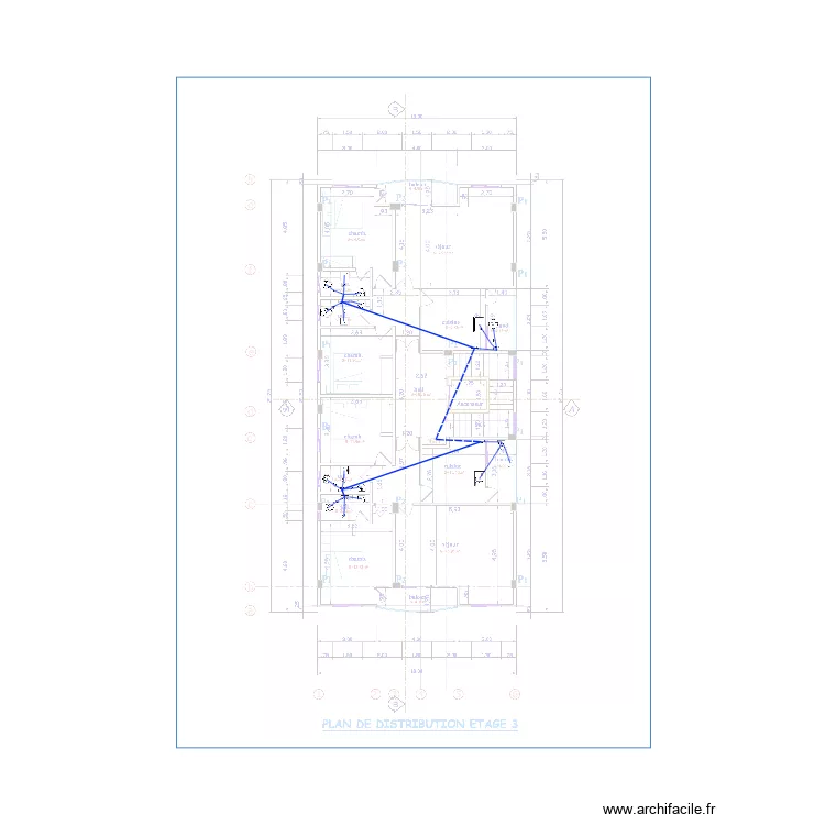 Alimentation eau froide Etage 3. Plan de 0 pièce et 0 m2