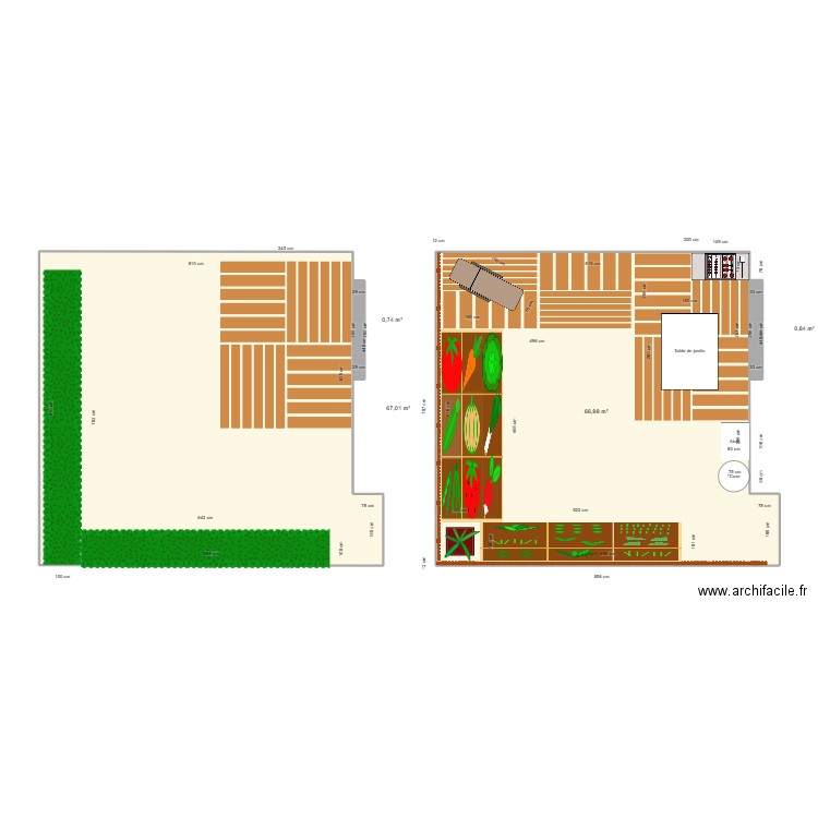 jardin 1. Plan de 4 pièces et 136 m2