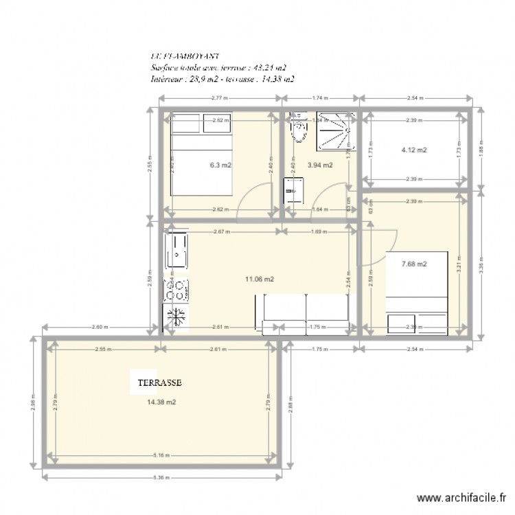 flamboyant. Plan de 0 pièce et 0 m2