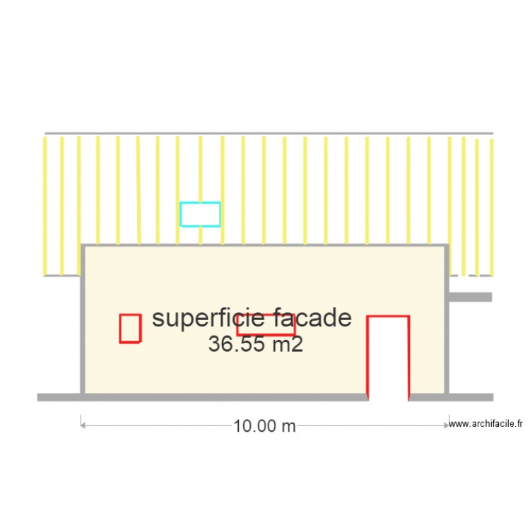 superficie facade arriere. Plan de 0 pièce et 0 m2