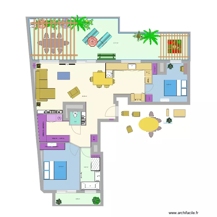 Cuisine Ouverte petite table. Plan de Cuisine Ouverte petite table. Plan de