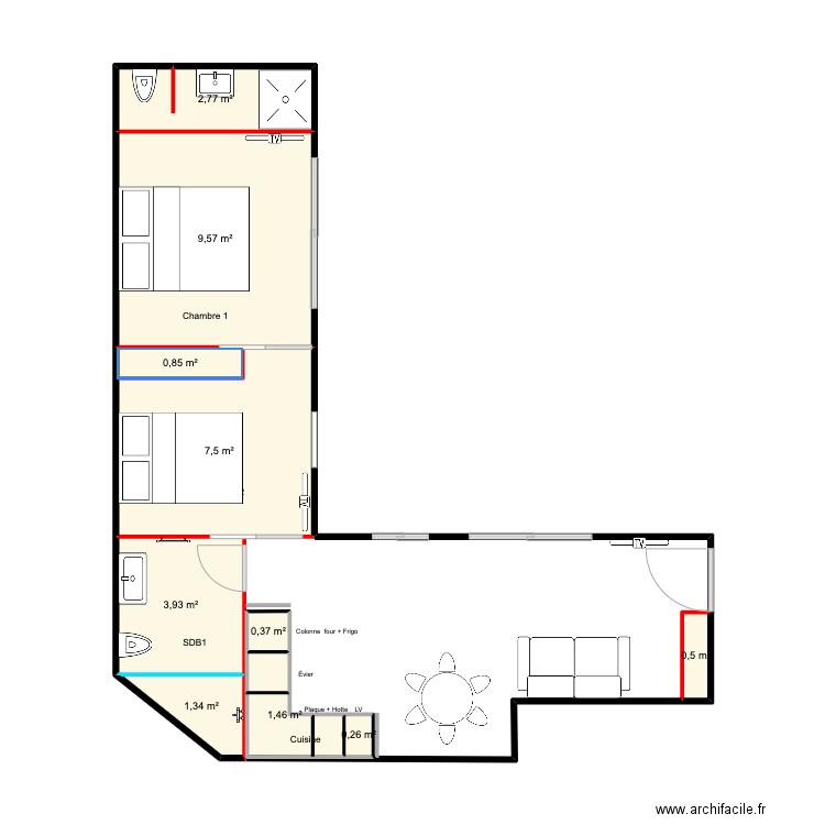 Lecannet-Cliff. Plan de 10 pièces et 29 m2