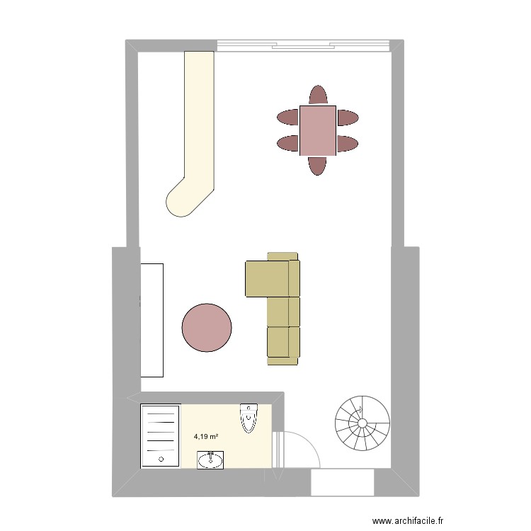 Moulins-Engilbert . Plan de 3 pièces et 11 m2