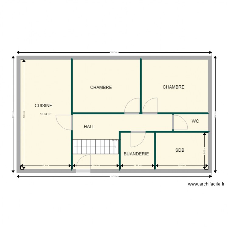 ETAGE avant travaux. Plan de 0 pièce et 0 m2