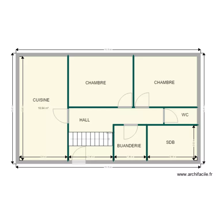 ETAGE avant travaux. Plan de 