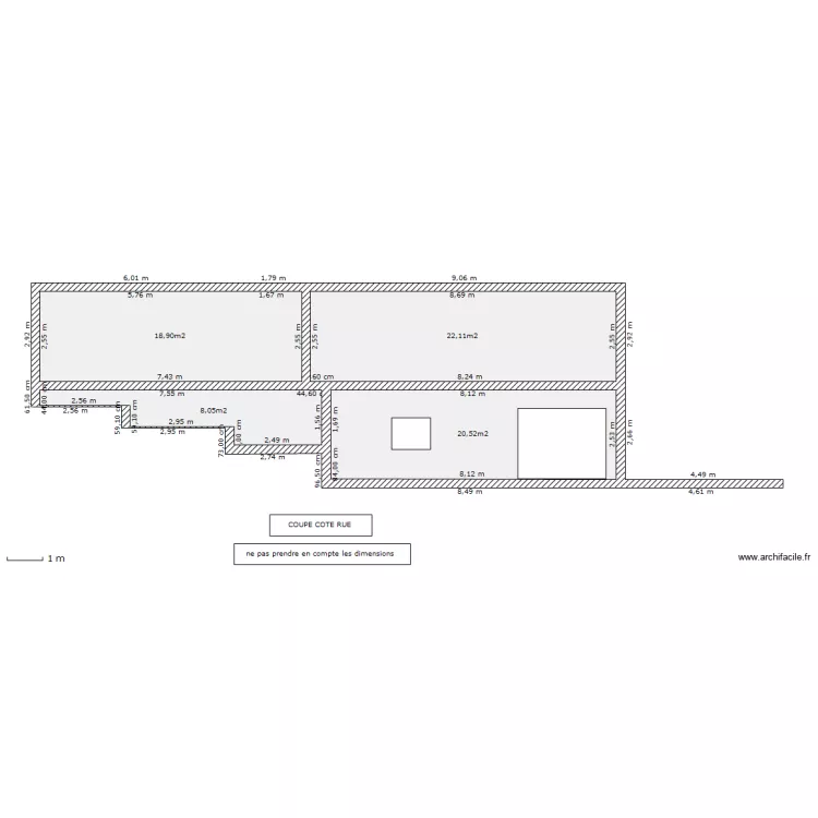 coupe de cote. Plan de coupe de cote. Plan de