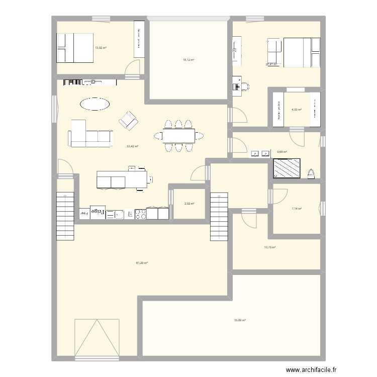 Iris 2 Bi-G sous-sol. Plan de 11 pièces et 239 m2