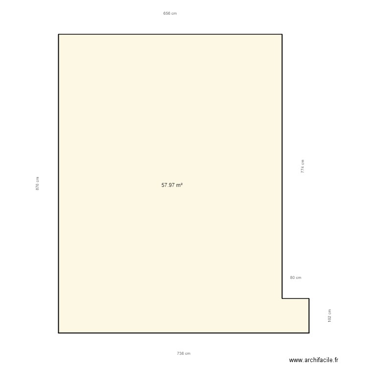 charpentier villemolaque. Plan de 1 pièce et 58 m2
