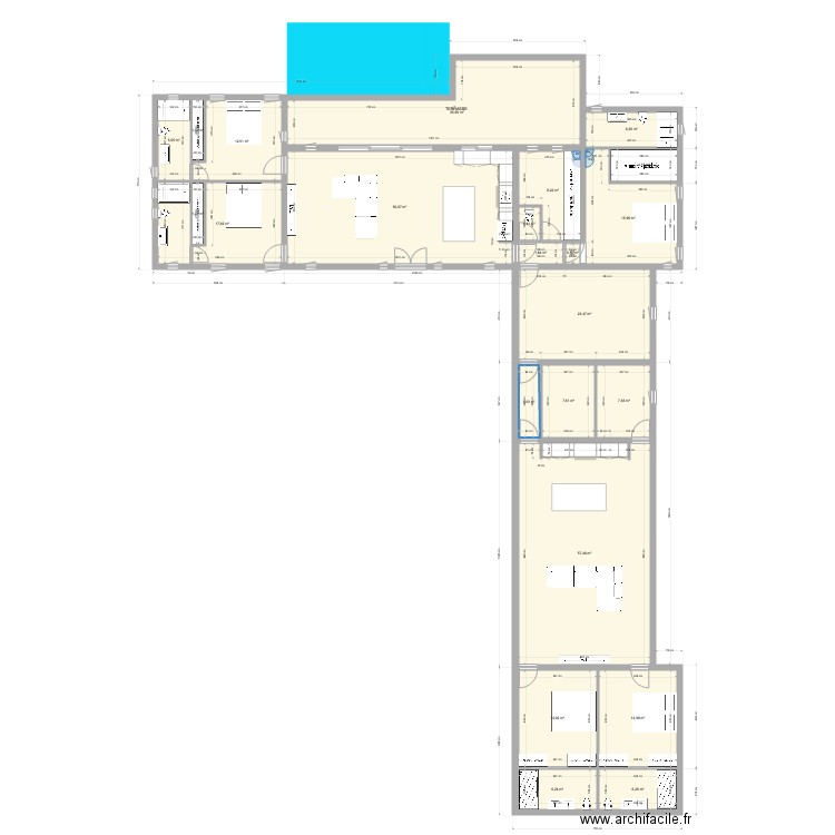 plan 02012022. Plan de 23 pièces et 305 m2