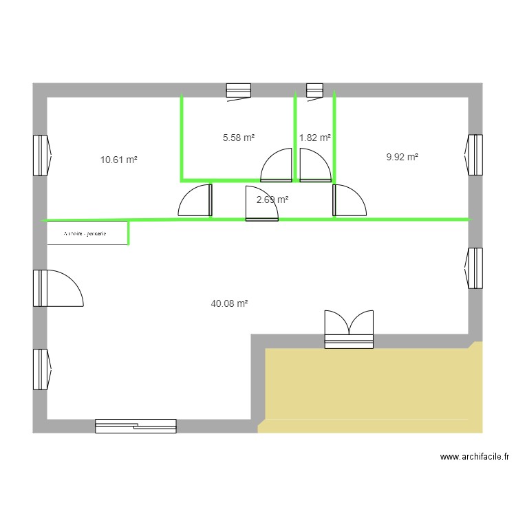 GRANET LOT 1. Plan de 7 pièces et 80 m2