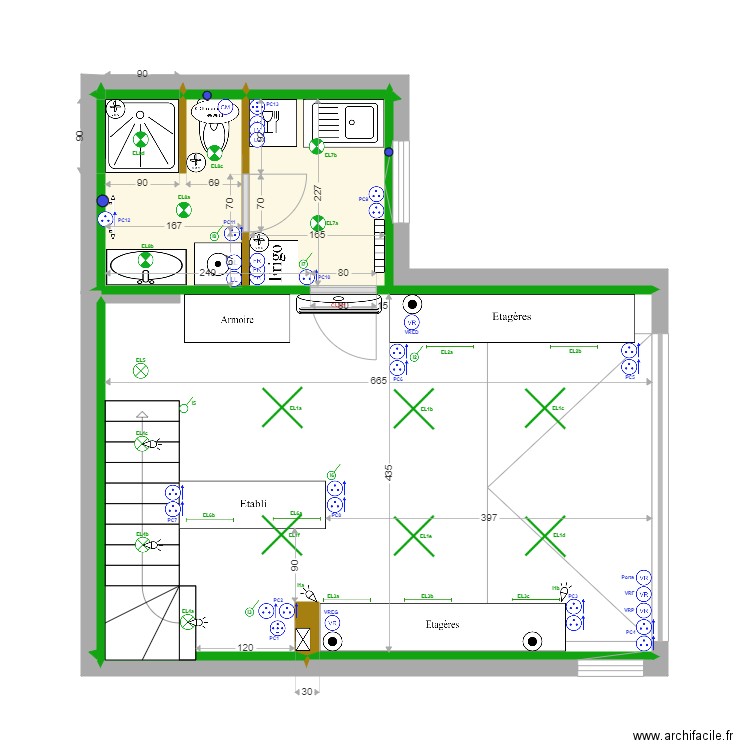 Atelier V05. Plan de 4 pièces et 8 m2