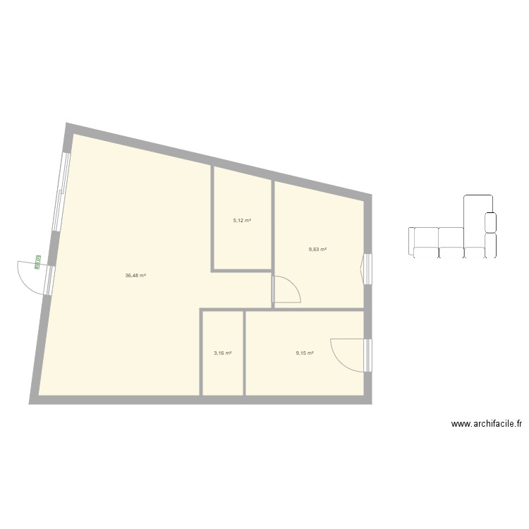 seb maison 4 test4. Plan de 5 pièces et 64 m2