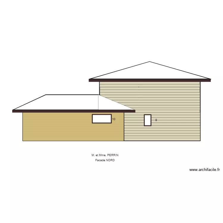 PERRIN FACADE NORD. Plan de 