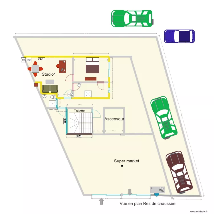 Charles appartments rez de chauss&eacute;e real dim. Plan de 