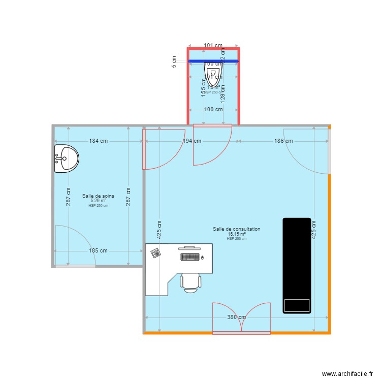 Plan infirmerie. Plan de 0 pièce et 0 m2