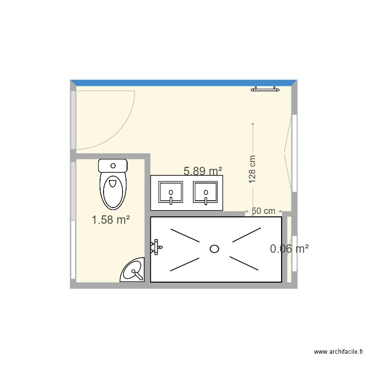 SDB Bas Belleville. Plan de 0 pièce et 0 m2