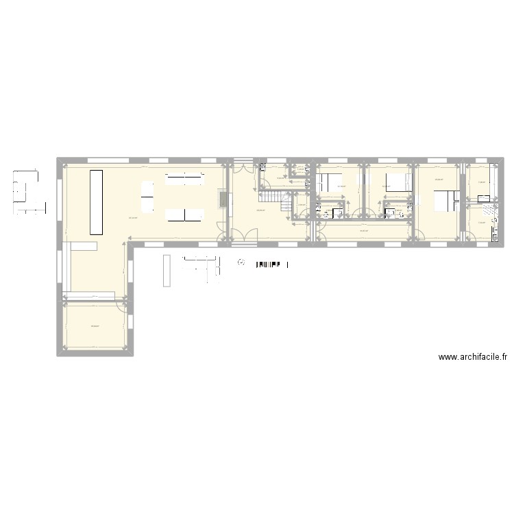 St Georges idées 6 RDC. Plan de 14 pièces et 229 m2