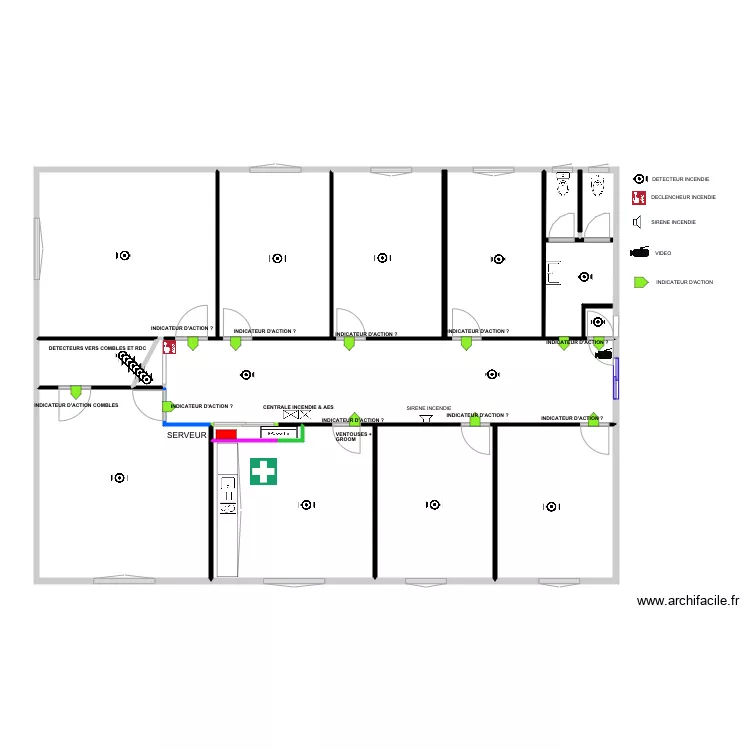 INCENDIE COMPLET 1 ER ETAGE DE 01 novembre 2019. Plan de 