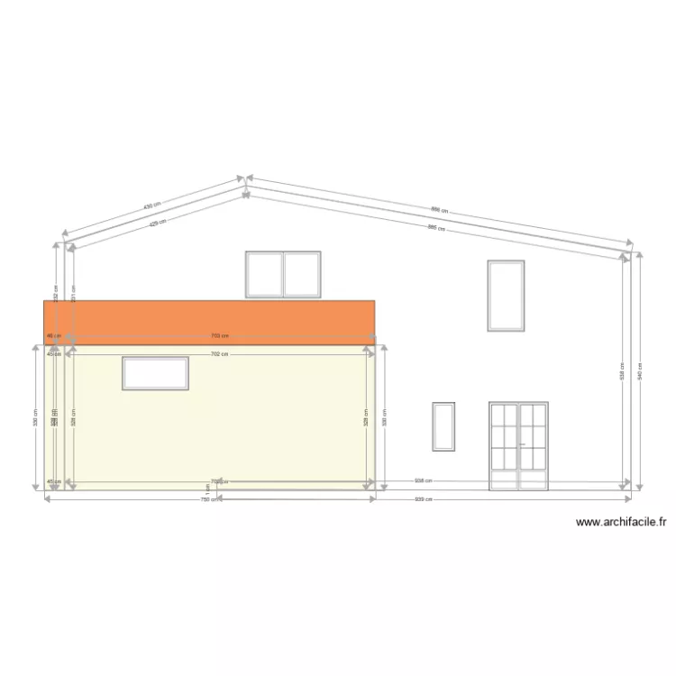 plan facade ouest. Plan de 