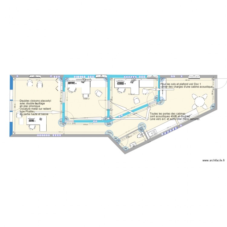 CENTRE VAUVERT 2. Plan de 3 pièces et 85 m2