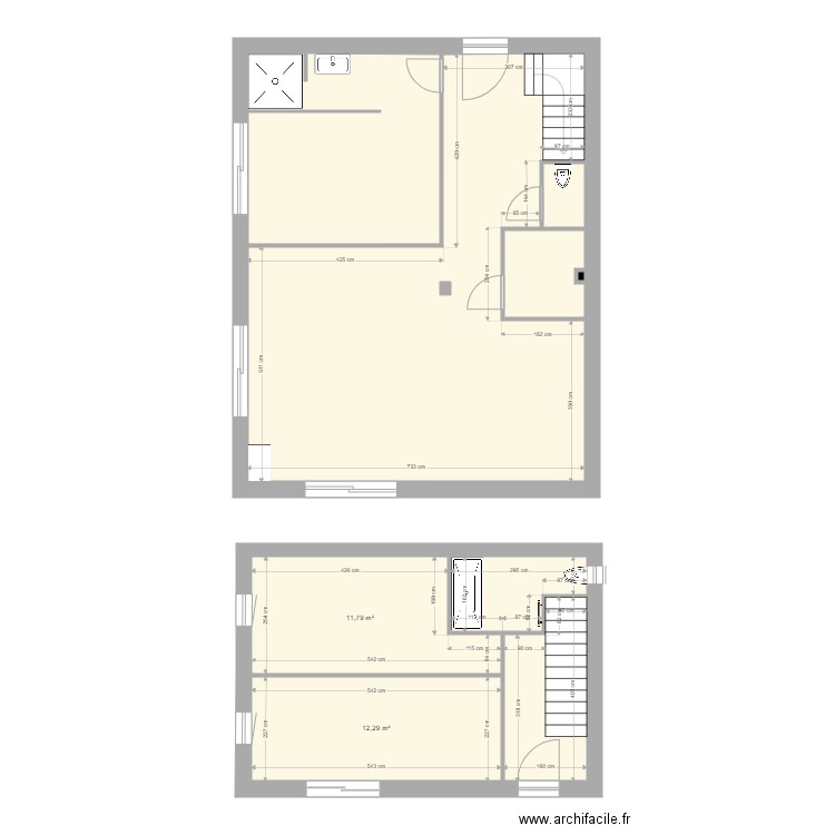 MAISON. Plan de 9 pièces et 101 m2