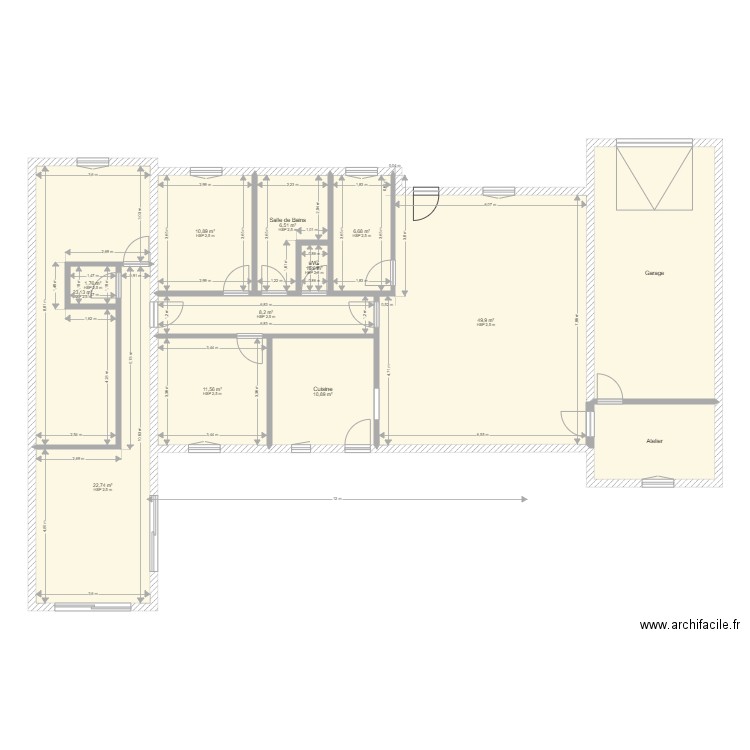 Saint Jrean de Liversay. Plan de 13 pièces et 193 m2