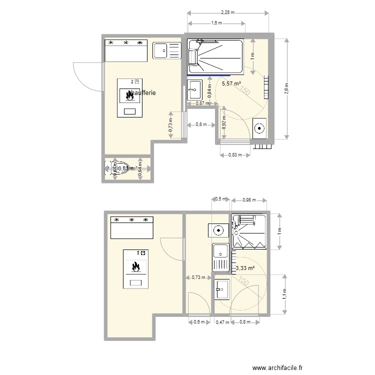 michel galan. Plan de 6 pièces et 26 m2