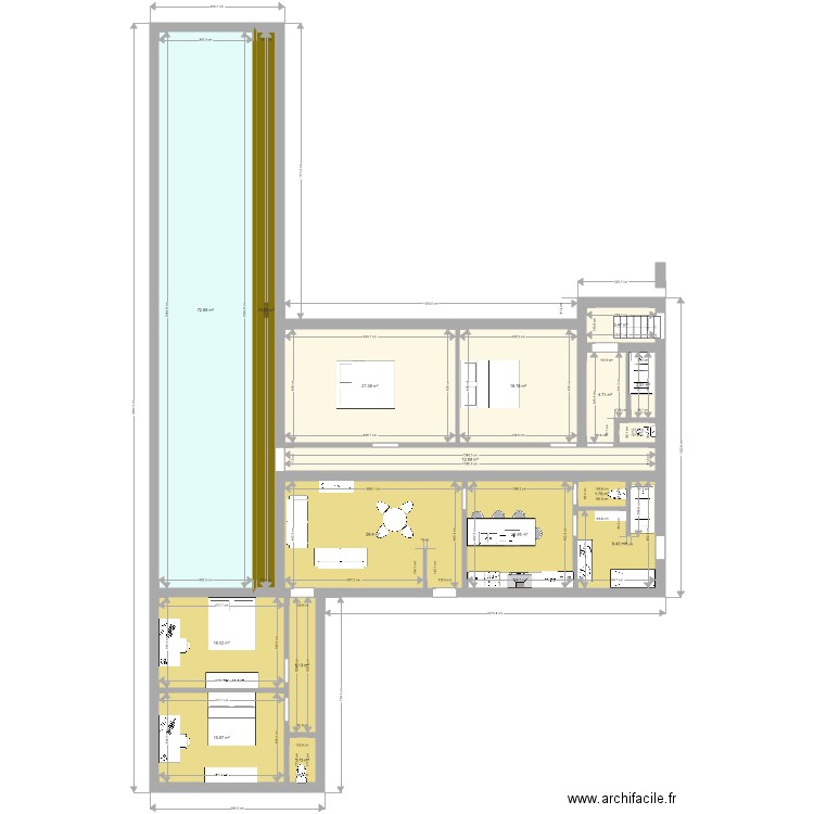 piscine annexe modulable seule. Plan de 0 pièce et 0 m2